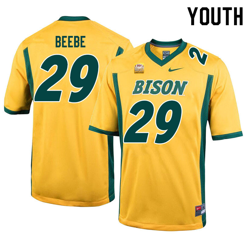 Youth #29 Caleb Beebe North Dakota State Bison College Football Jerseys Sale-Yellow - Click Image to Close